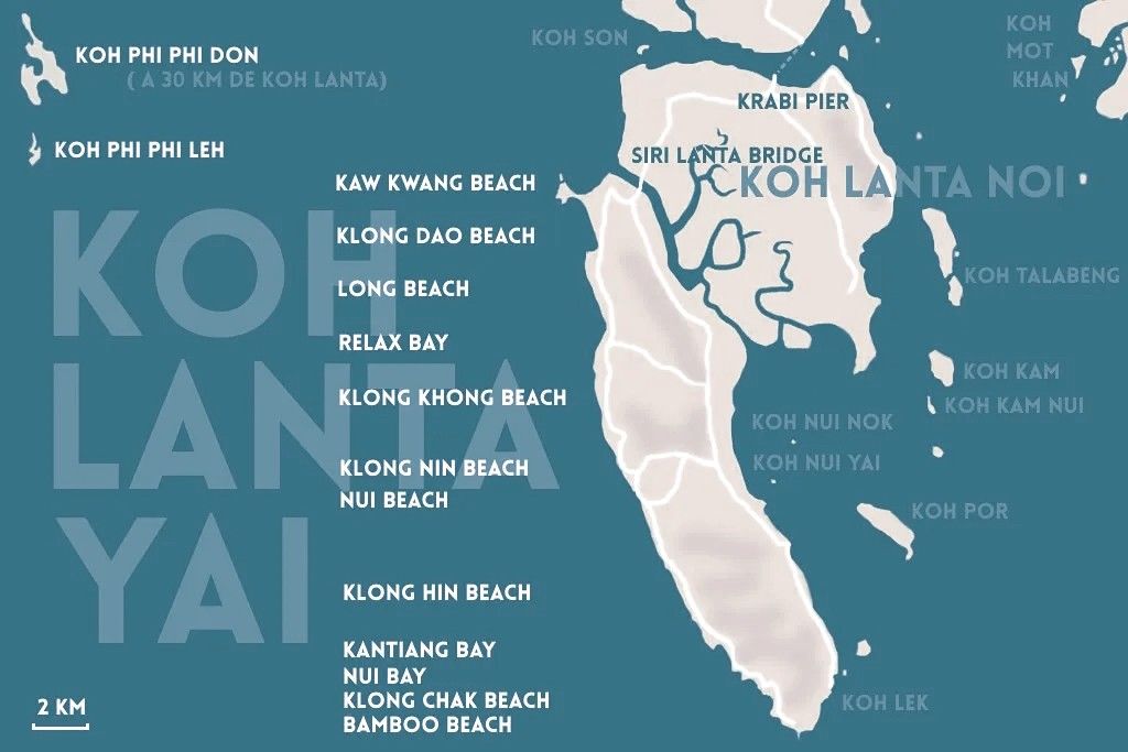 CARTE DE KOH LANTA THAILANDE